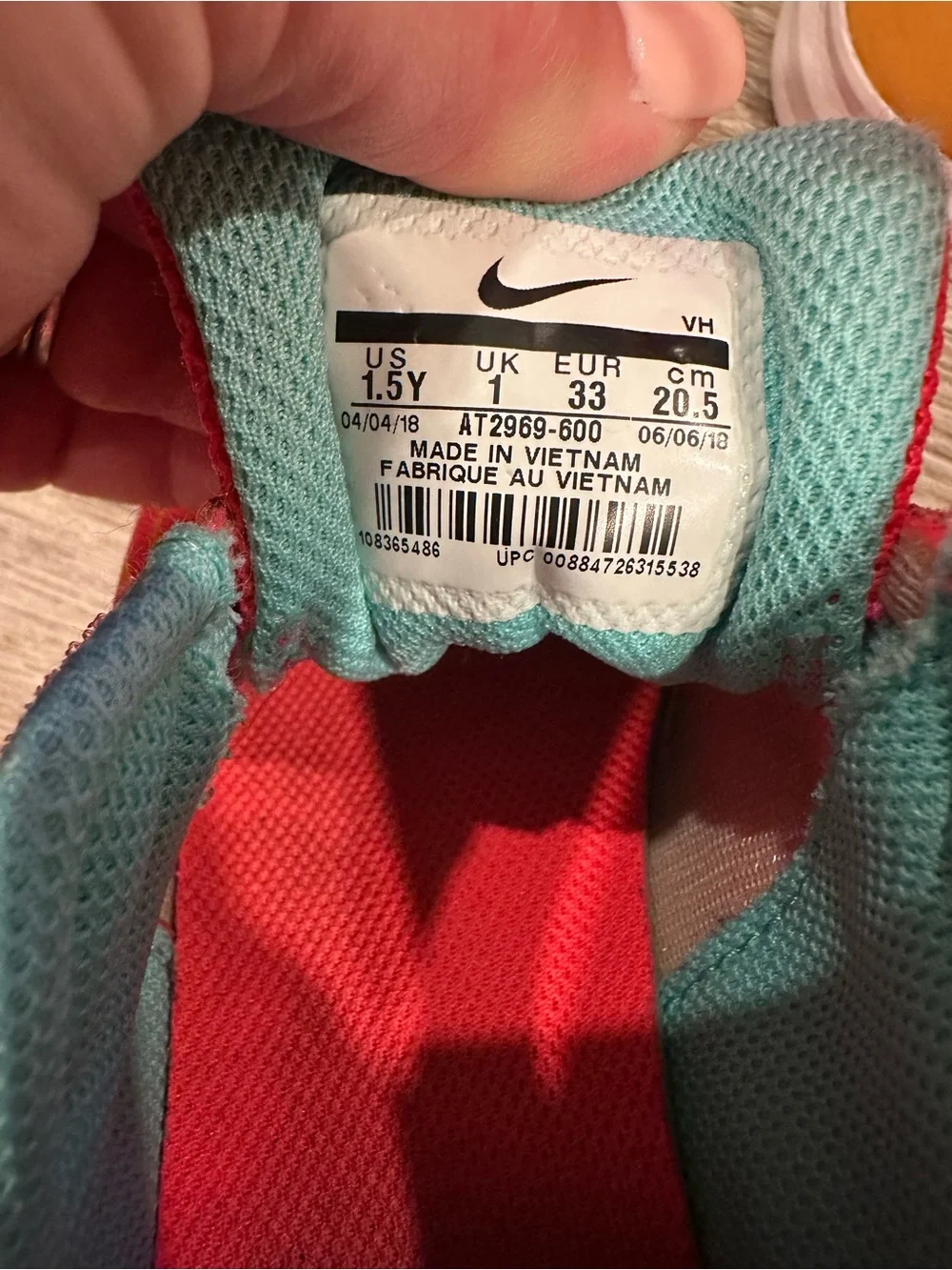 Downshifter 8 Nike Kids Red & Teal Lightweight Athletic Sneakers